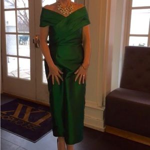 Emerald Green Silk Dupioni Cocktail/Party Dress